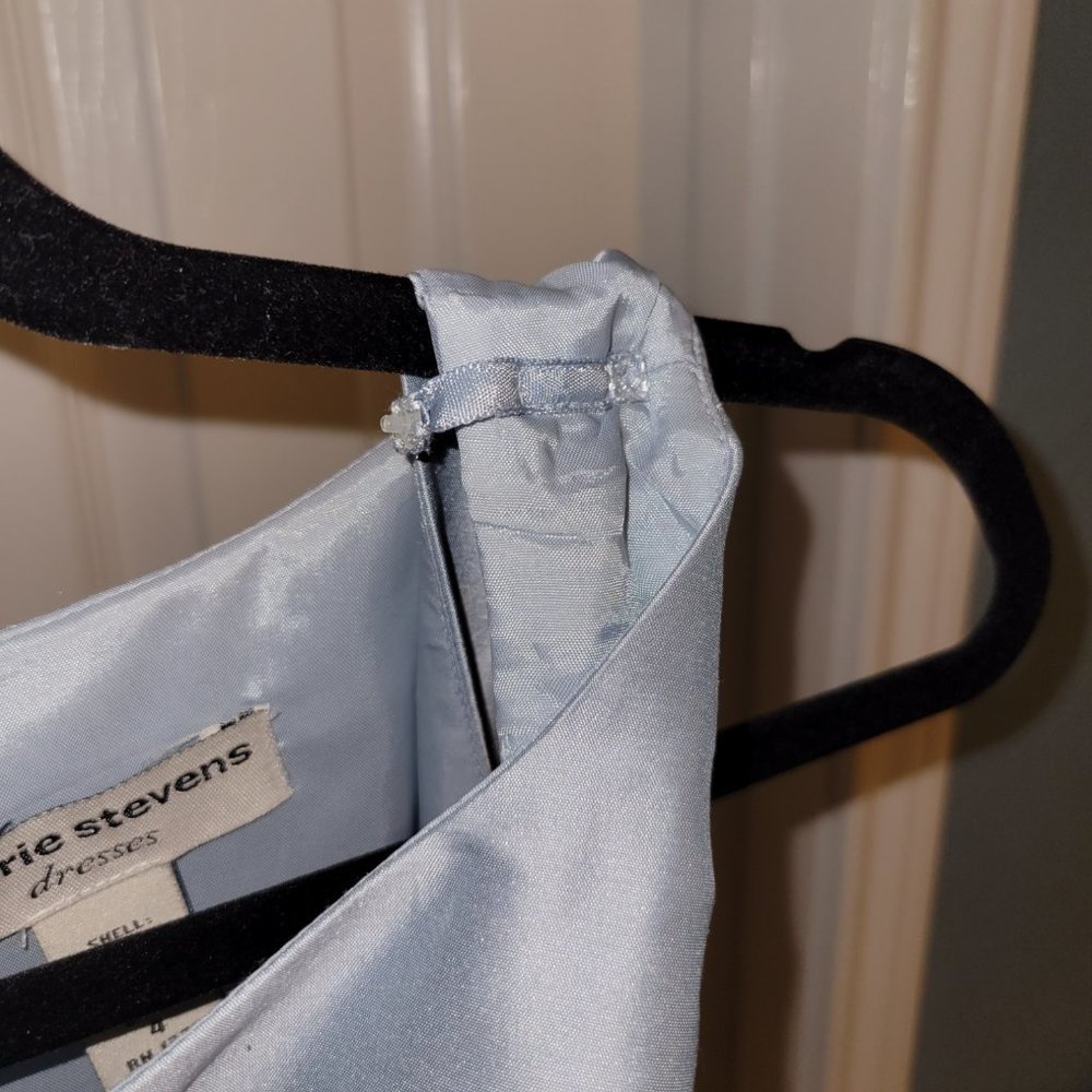Ice Blue Silk Sheath Dress - Picture 4 of 8